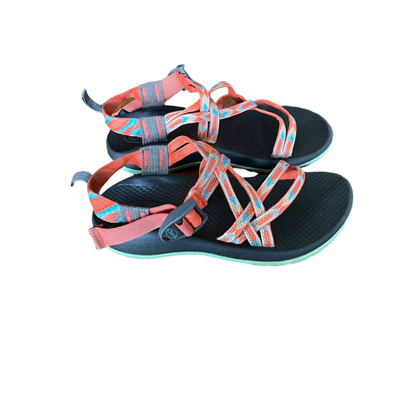 Chaco Z1 EcoTread Kids Sandal Waterproof Sports Orange Blue Straps SZ 3 - Picture 4 of 8